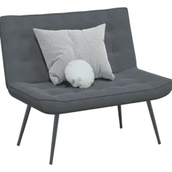 vidaXL Banco de terciopelo 110x74x84 cm Gris oscuro Hot