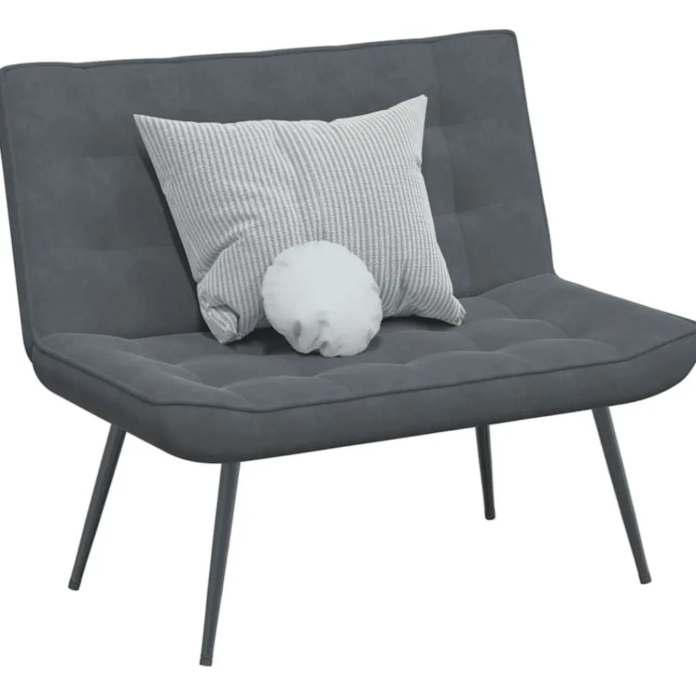 vidaXL Banco de terciopelo 110x74x84 cm Gris oscuro Hot