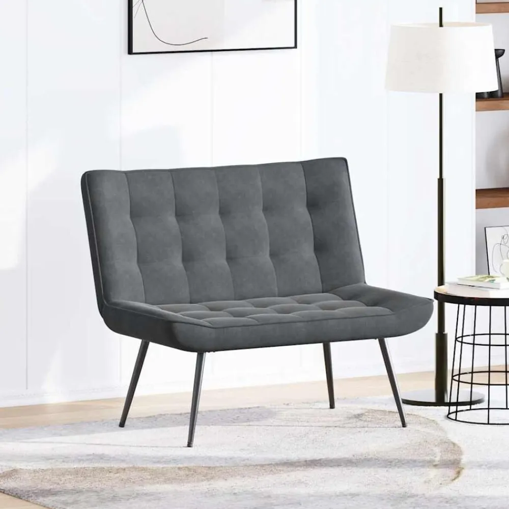 vidaXL Banco de terciopelo 110x74x84 cm Gris oscuro Hot