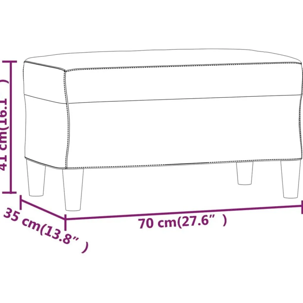 vidaXL Bancos-Banco de terciopelo 70x35x41 cm