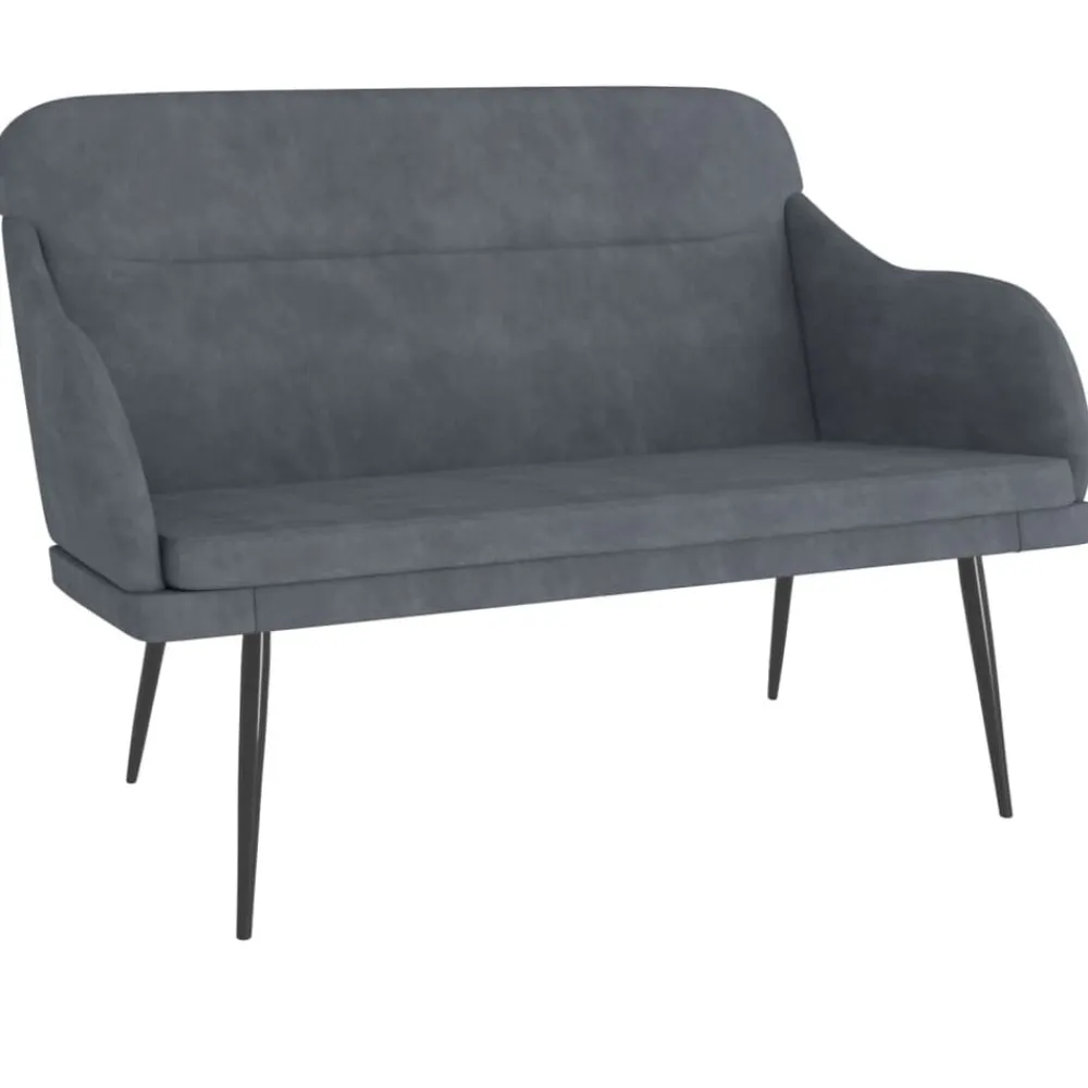 vidaXL Banco de terciopelo 110x76x80 cm Gris oscuro