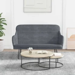vidaXL Banco de terciopelo 110x76x80 cm Gris oscuro
