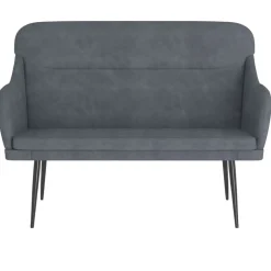 vidaXL Banco de terciopelo 110x76x80 cm Gris oscuro