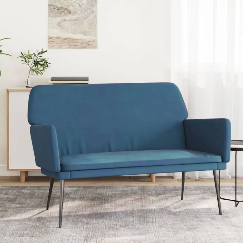 vidaXL Banco de terciopelo 108x79x79 cm Azul Hot