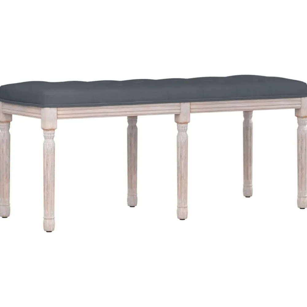 vidaXL Banco de terciopelo 110x40x49 cm Gris oscuro Discount