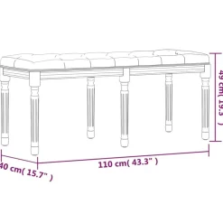 vidaXL Banco de terciopelo 110x40x49 cm Gris oscuro Discount