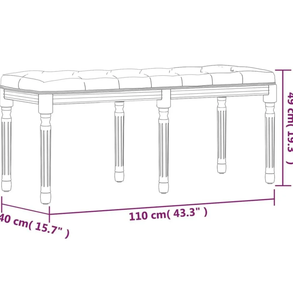 vidaXL Banco de terciopelo 110x40x49 cm Gris oscuro Discount