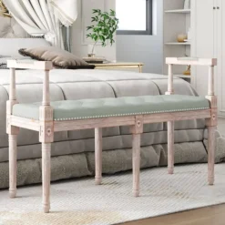 vidaXL Banco de terciopelo 110x40x70 cm Gris claro
