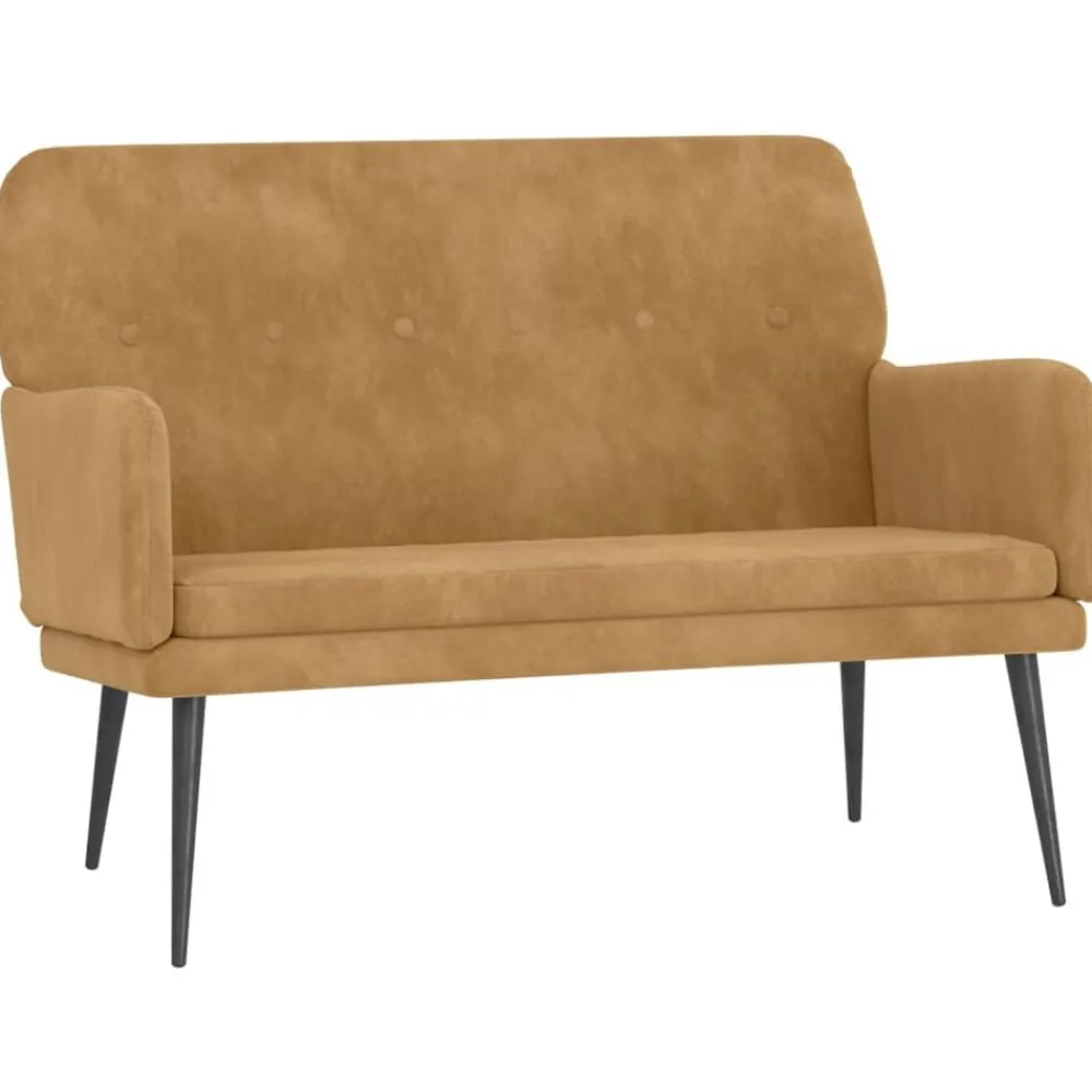 vidaXL Bancos-Banco de terciopelo marrón 108x79x79 cm