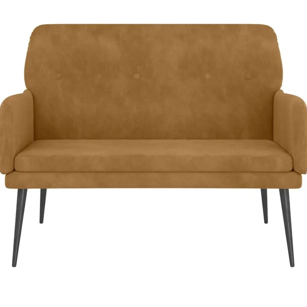 vidaXL Bancos-Banco de terciopelo marrón 108x79x79 cm