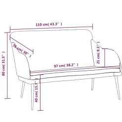 vidaXL Bancos-Banco de terciopelo 110x76x80 cm