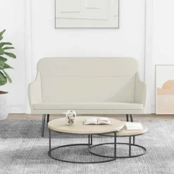 vidaXL Banco de terciopelo color 110x76x80 cm Crema Sale