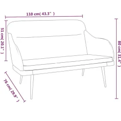 vidaXL Banco de terciopelo color 110x76x80 cm Crema Sale
