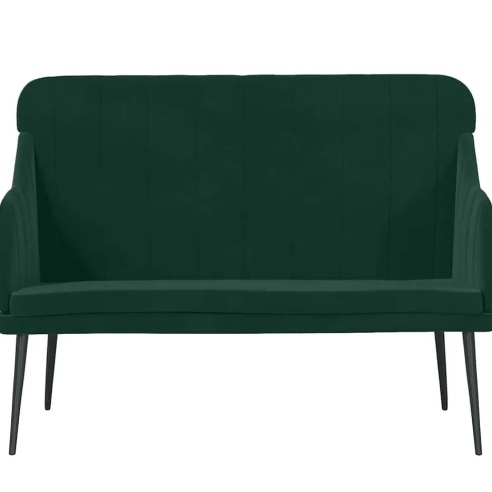 vidaXL Banco de terciopelo 110x76x80 cm Verde oscuro Clearance