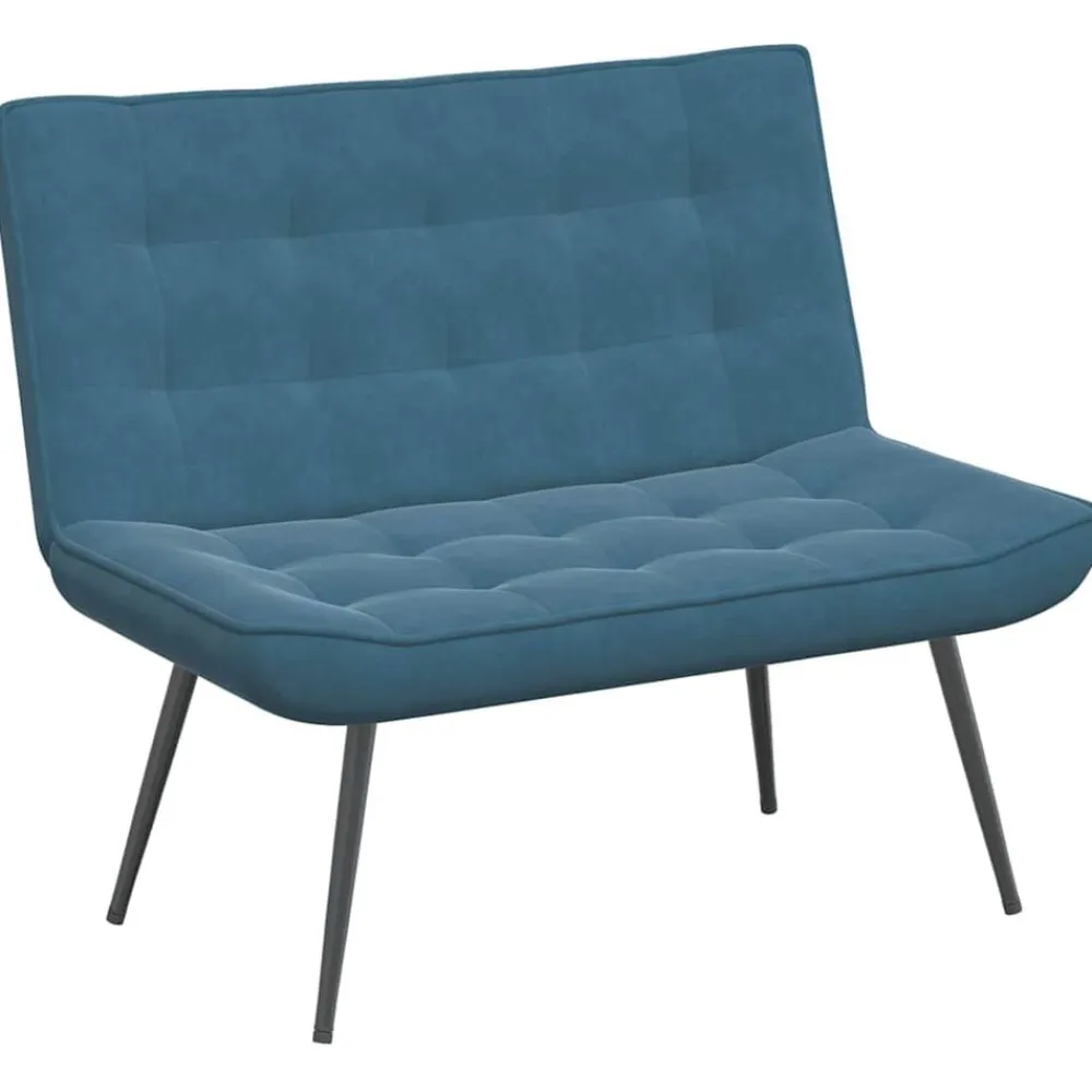 vidaXL Banco de terciopelo 110x74x84 cm Azul New