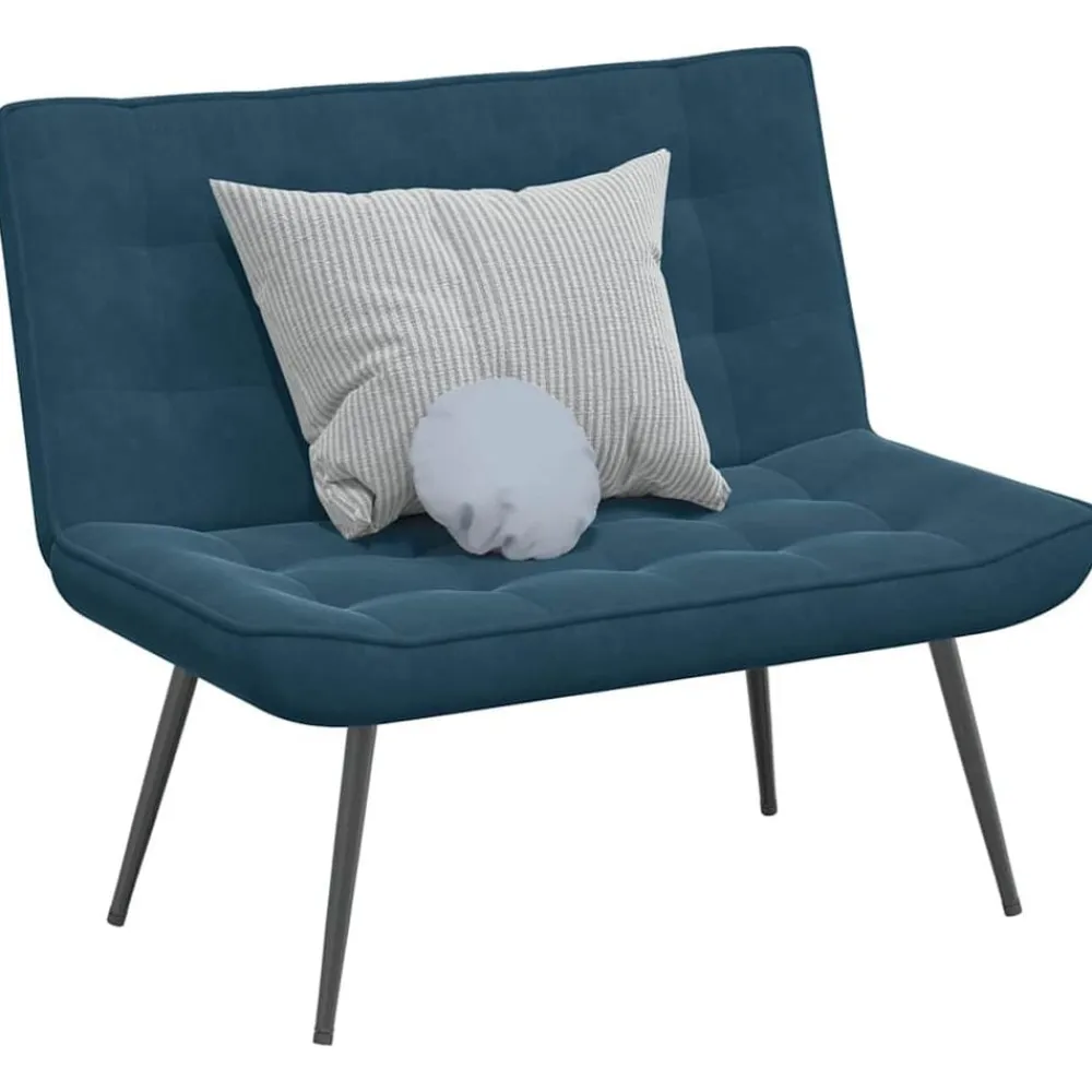 vidaXL Banco de terciopelo 110x74x84 cm Azul New