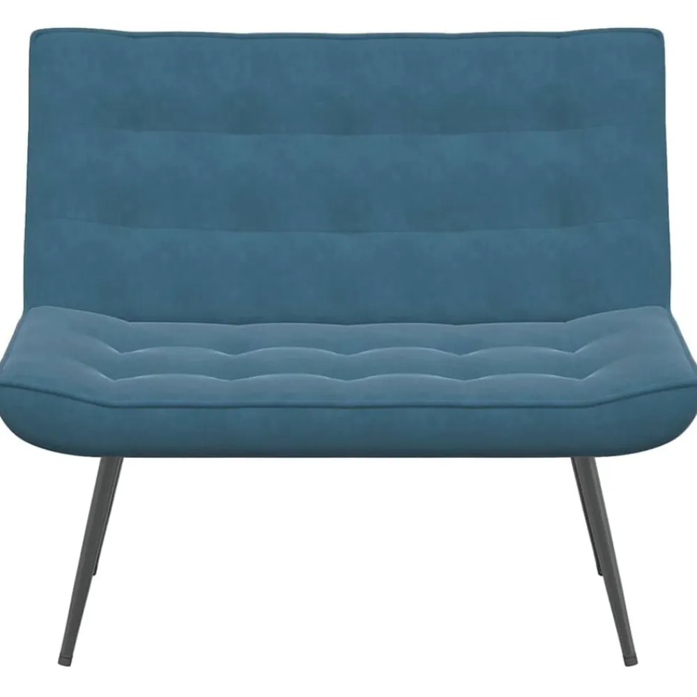 vidaXL Banco de terciopelo 110x74x84 cm Azul New