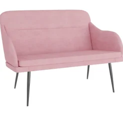 vidaXL Banco de terciopelo 110x76x80 cm Rosa Outlet