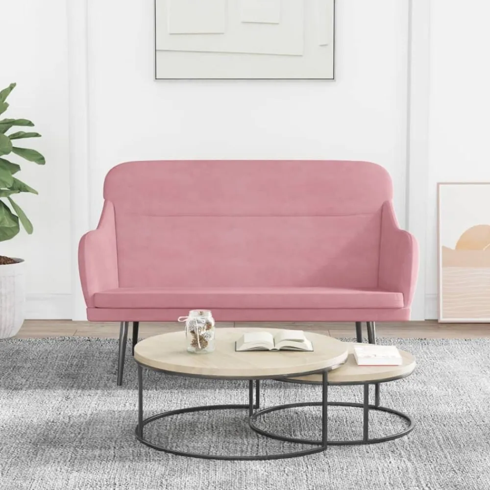 vidaXL Banco de terciopelo 110x76x80 cm Rosa Outlet