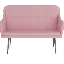 vidaXL Banco de terciopelo 110x76x80 cm Rosa Outlet
