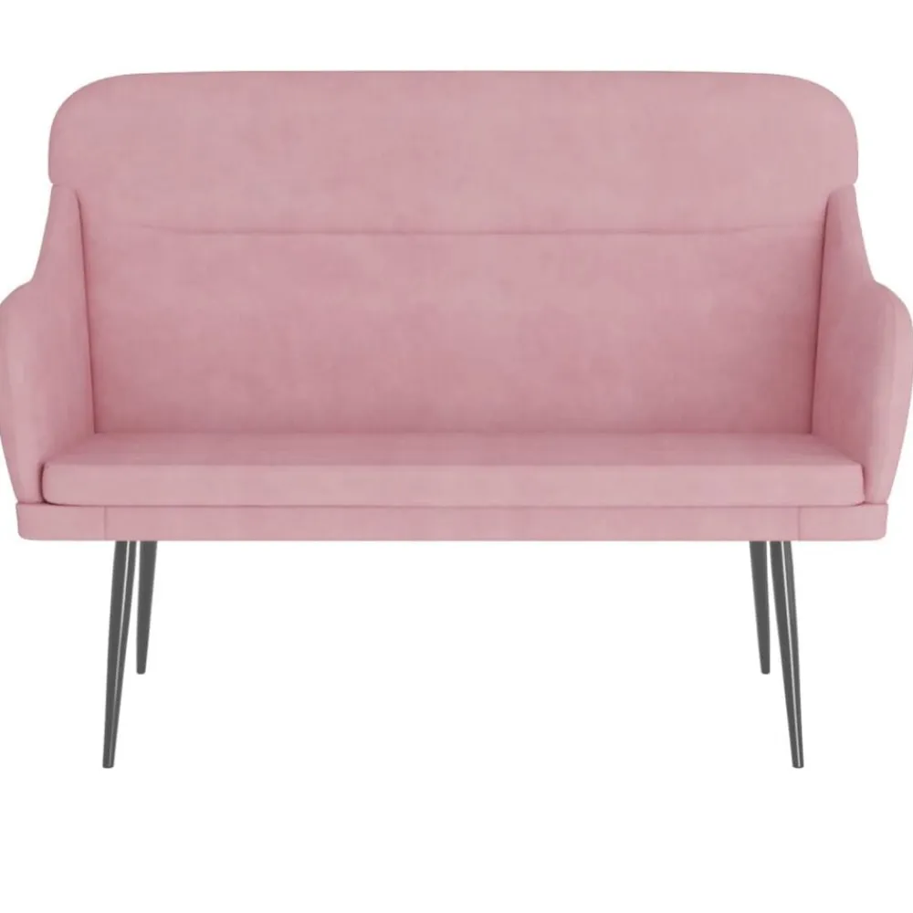 vidaXL Banco de terciopelo 110x76x80 cm Rosa Outlet