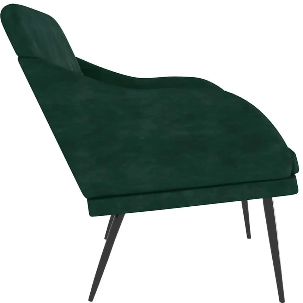 vidaXL Banco de terciopelo 110x76x80 cm Verde oscuro New