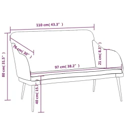 vidaXL Bancos-Banco de terciopelo 110x76x80 cm