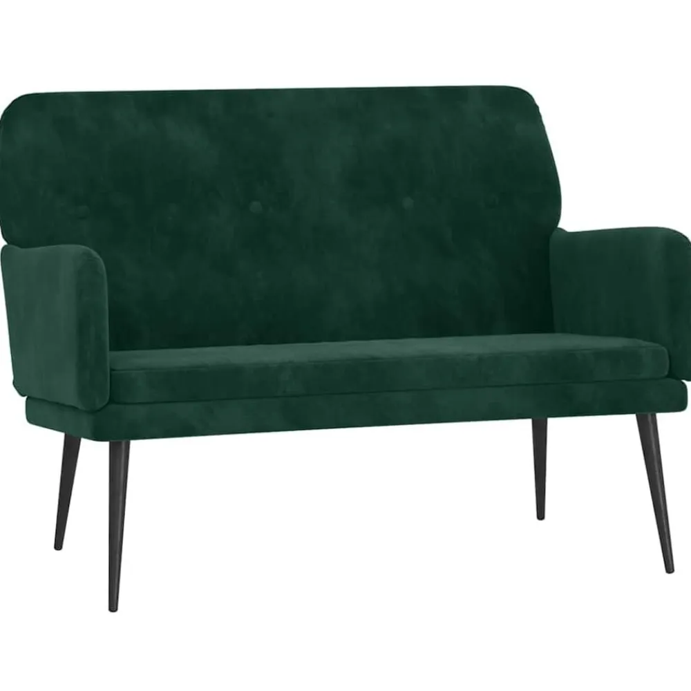 vidaXL Banco de terciopelo 108x79x79 cm Verde oscuro New