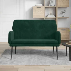 vidaXL Banco de terciopelo 108x79x79 cm Verde oscuro New