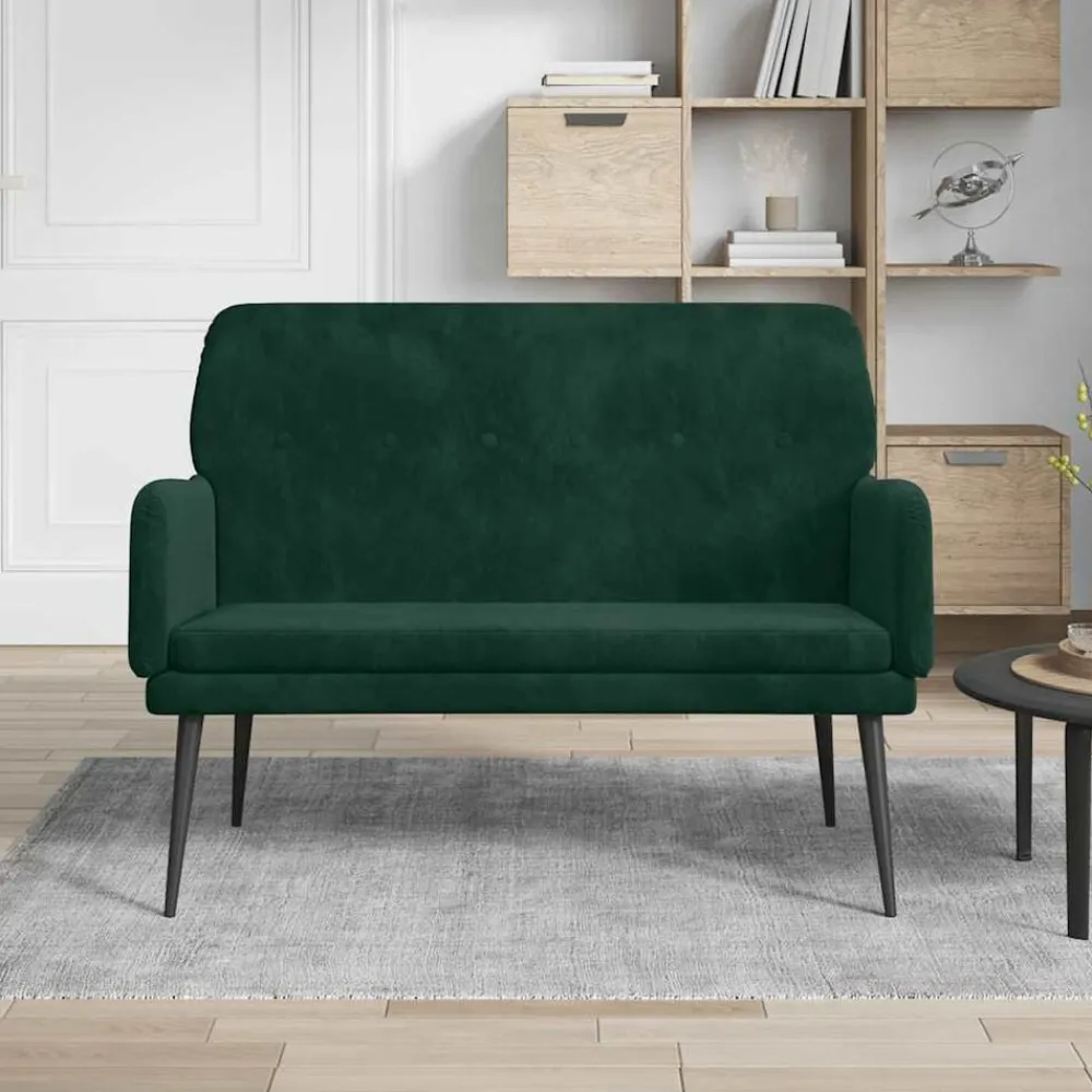 vidaXL Banco de terciopelo 108x79x79 cm Verde oscuro New
