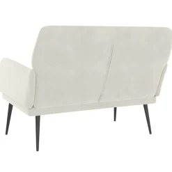 vidaXL Banco de terciopelo 108x79x79 cm Crema Outlet