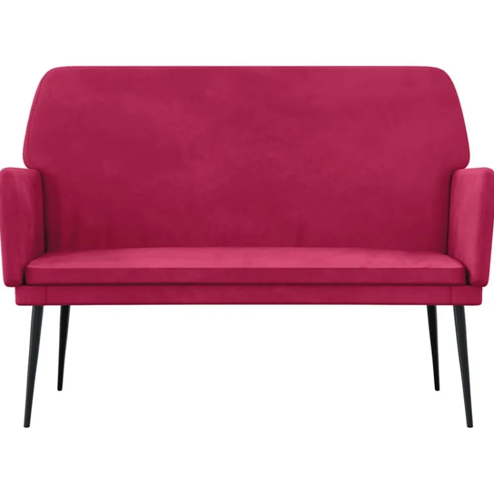 vidaXL Banco de terciopelo rojo tinto 108x79x79 cm Rojo vino tinto Outlet