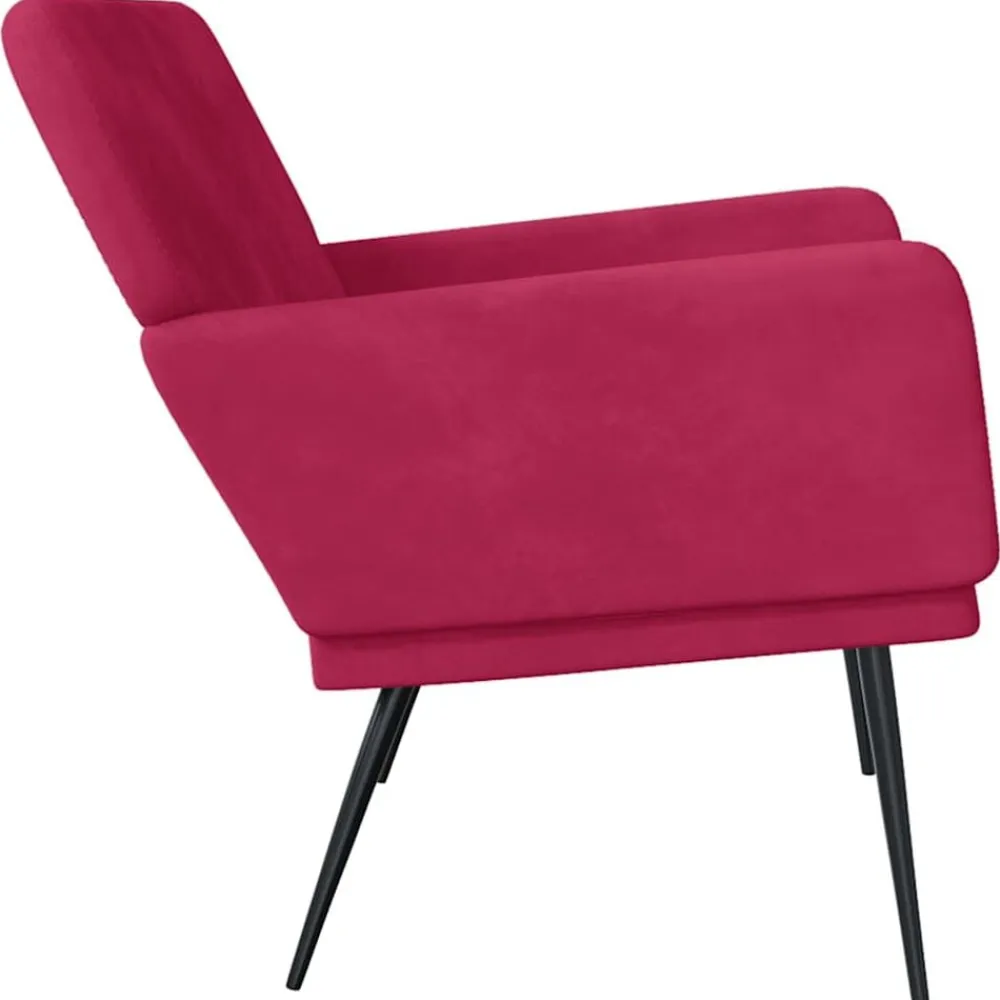 vidaXL Banco de terciopelo rojo tinto 108x79x79 cm Rojo vino tinto Outlet