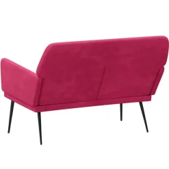 vidaXL Banco de terciopelo rojo tinto 108x79x79 cm Rojo vino tinto Outlet