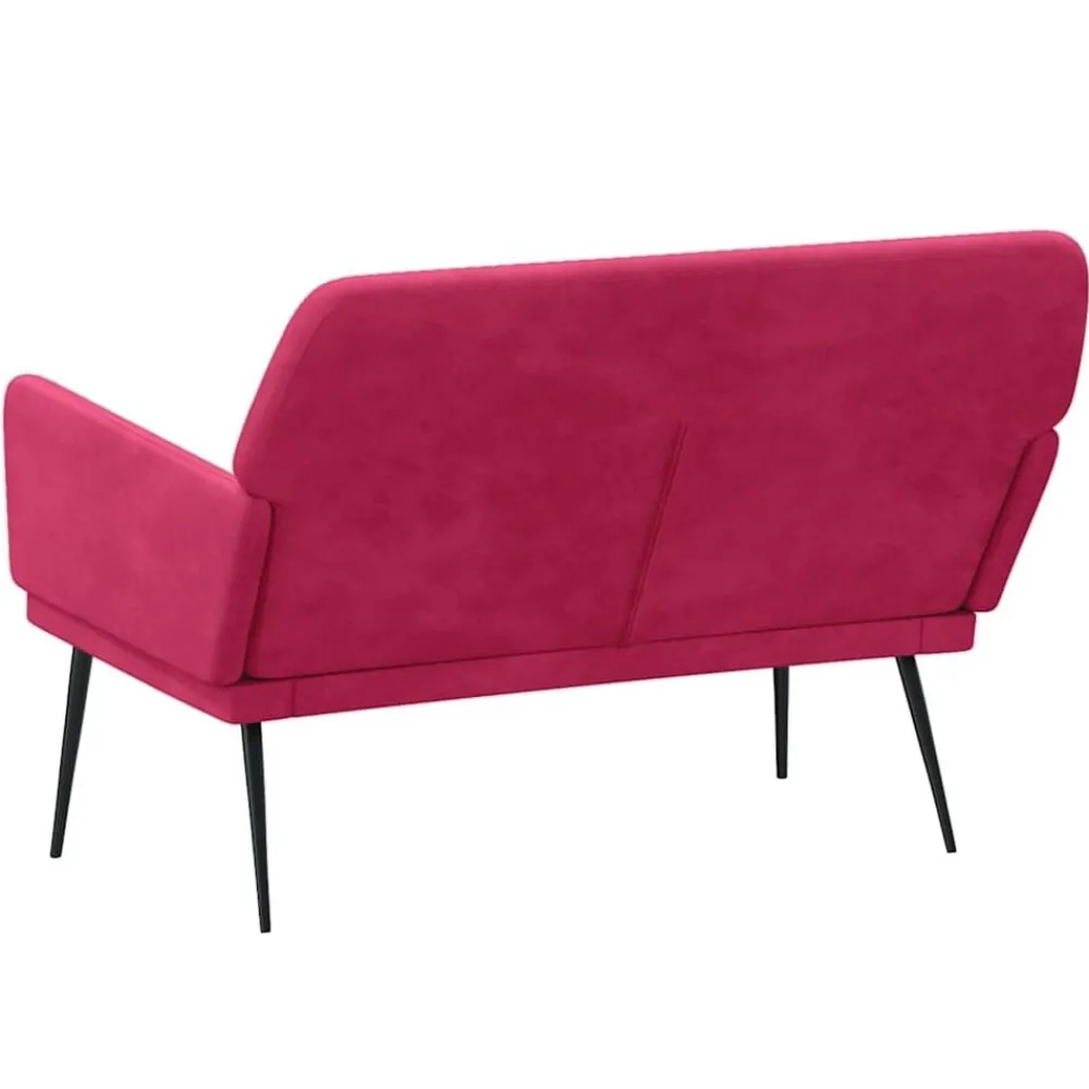 vidaXL Banco de terciopelo rojo tinto 108x79x79 cm Rojo vino tinto Outlet
