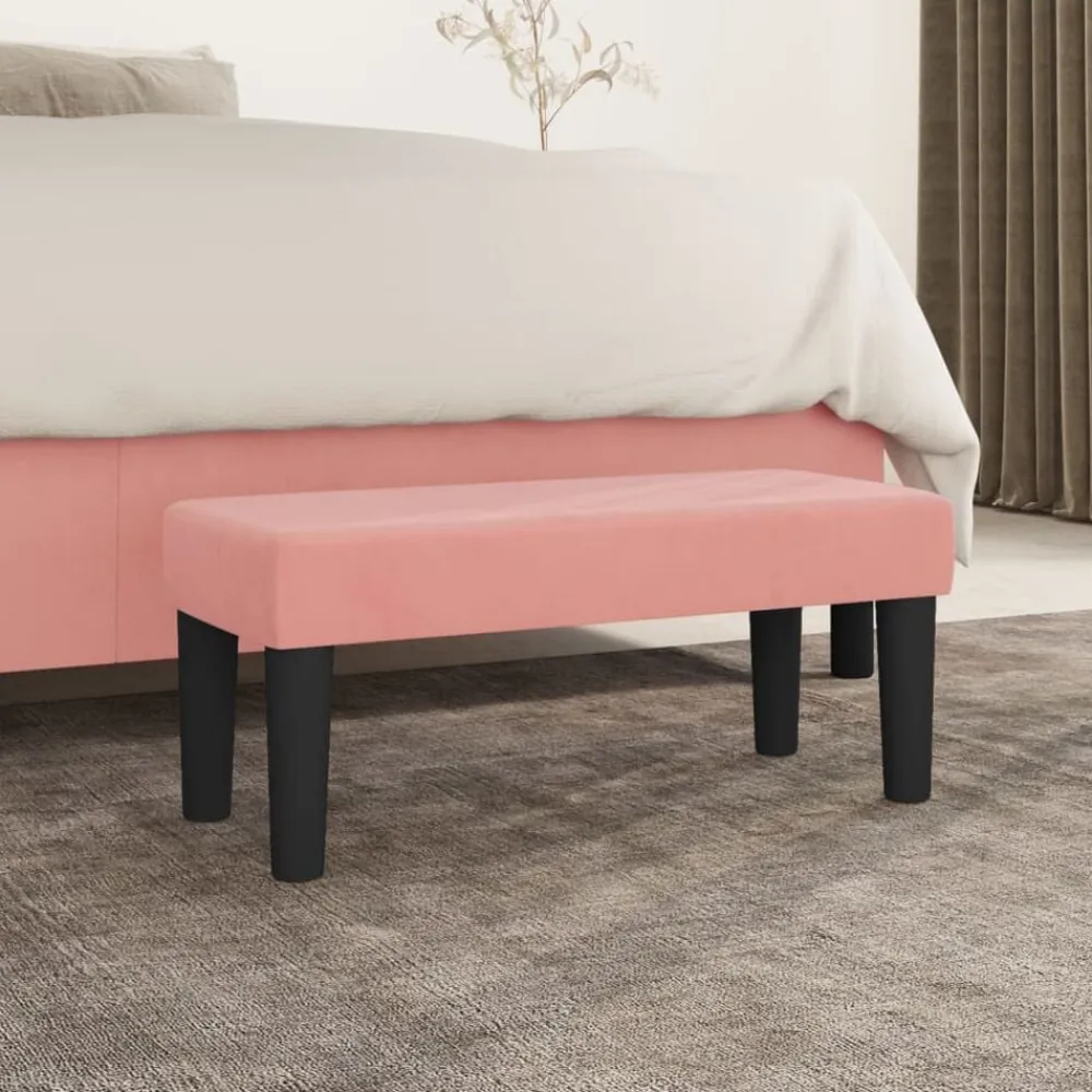 vidaXL Banco de terciopelo 70x30x30 cm Rosa New