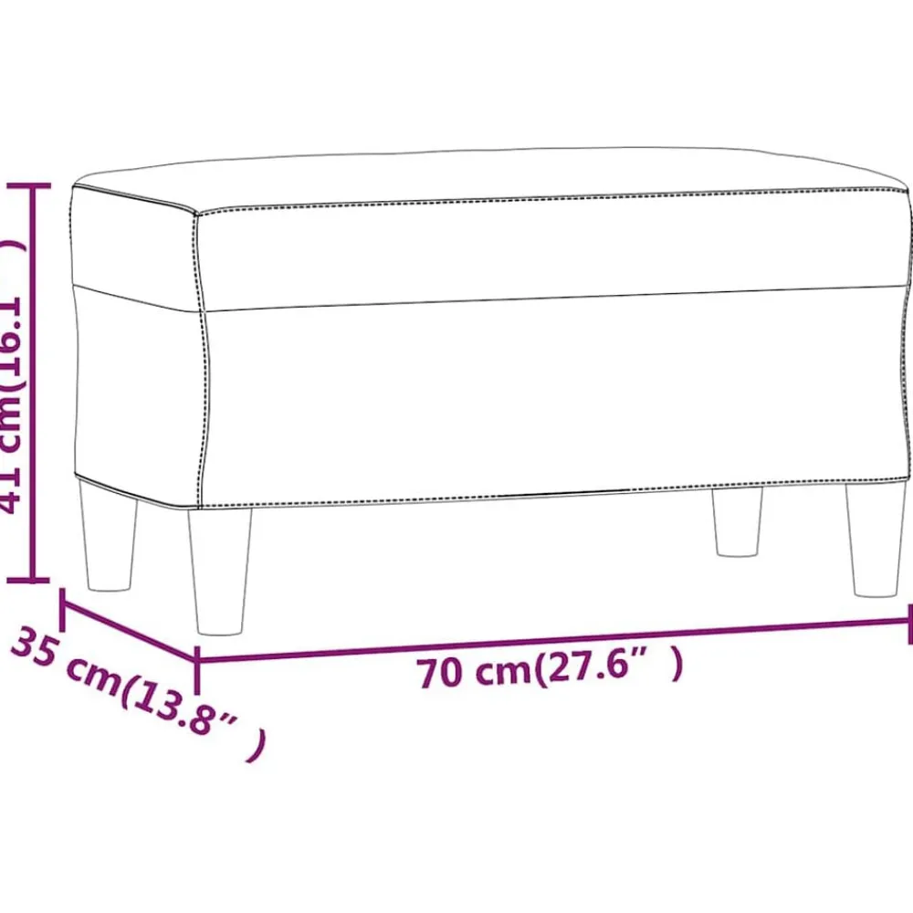 vidaXL Bancos-Banco de terciopelo 70x35x41 cm