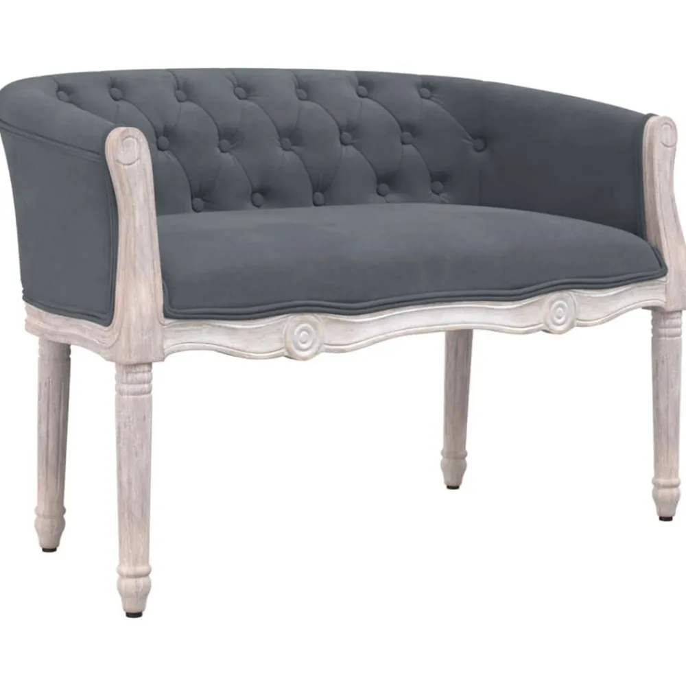vidaXL Banco de terciopelo 98x56x69 cm Gris oscuro Online