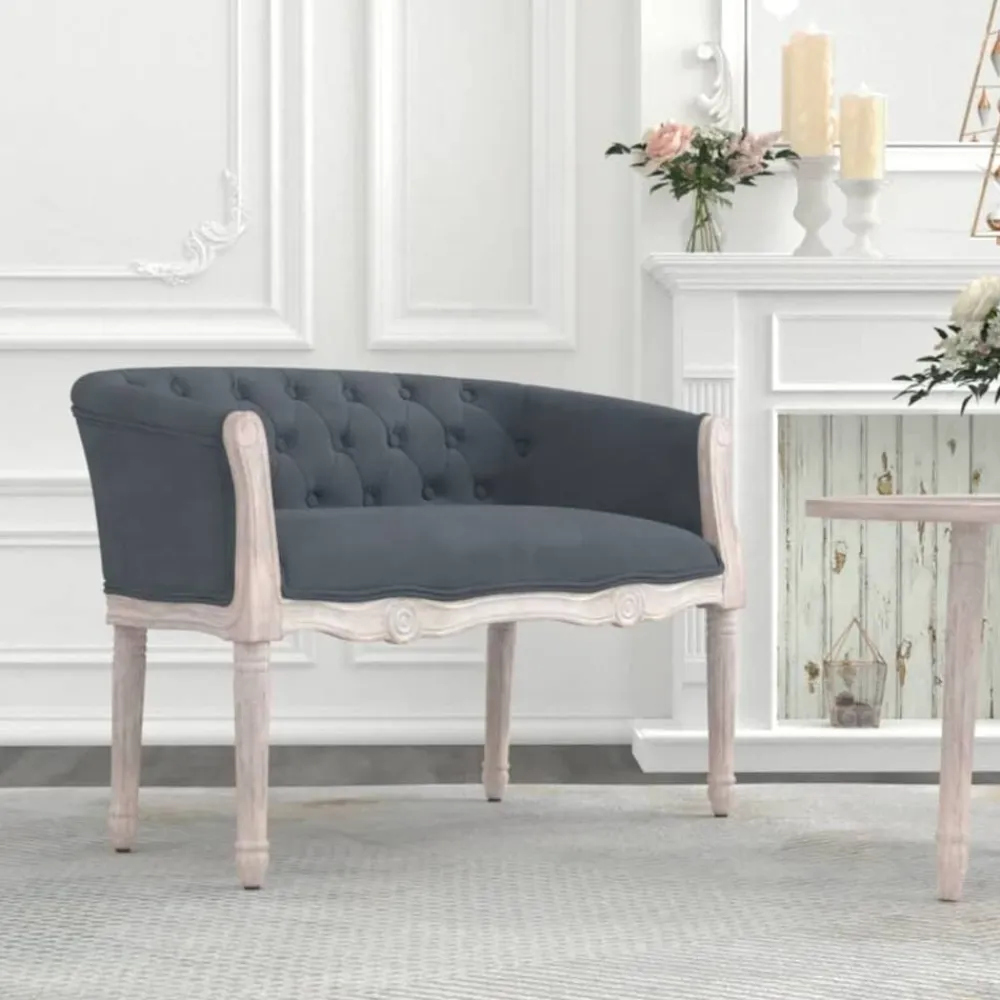 vidaXL Banco de terciopelo 98x56x69 cm Gris oscuro Online