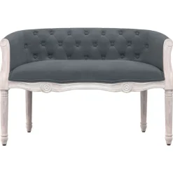 vidaXL Banco de terciopelo 98x56x69 cm Gris oscuro Online