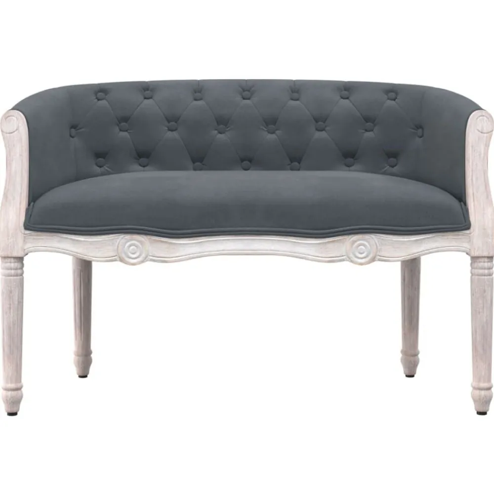 vidaXL Banco de terciopelo 98x56x69 cm Gris oscuro Online