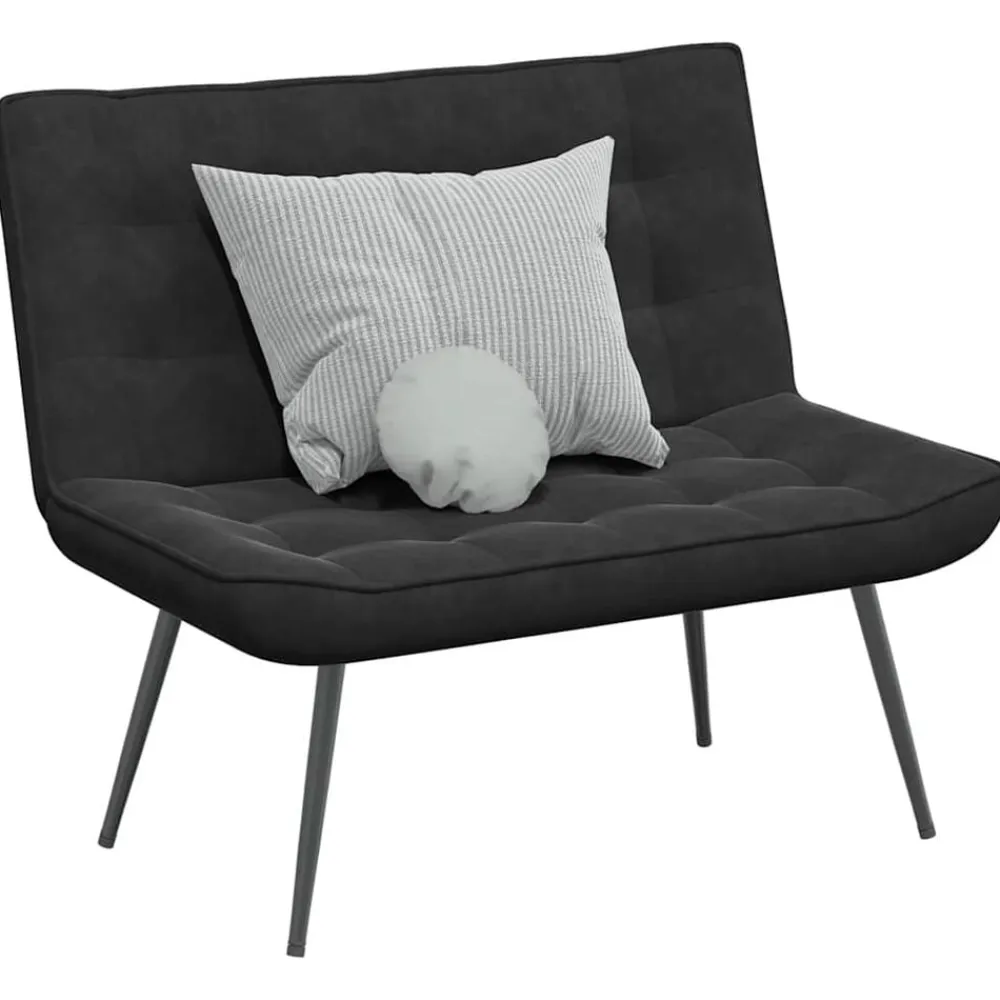 vidaXL Banco de terciopelo 110x74x84 cm Negro Outlet