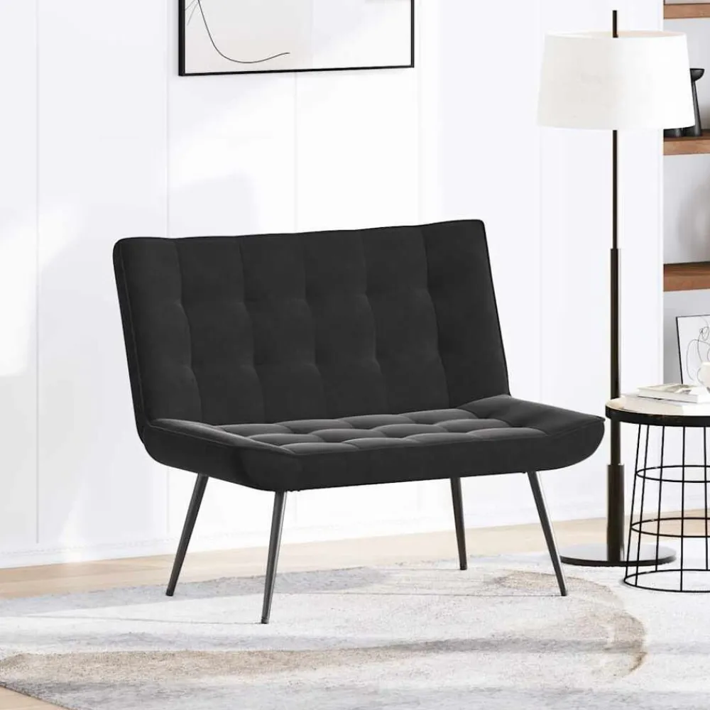 vidaXL Banco de terciopelo 110x74x84 cm Negro Outlet