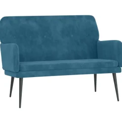 vidaXL Banco de terciopelo 108x79x79 cm Azul Hot