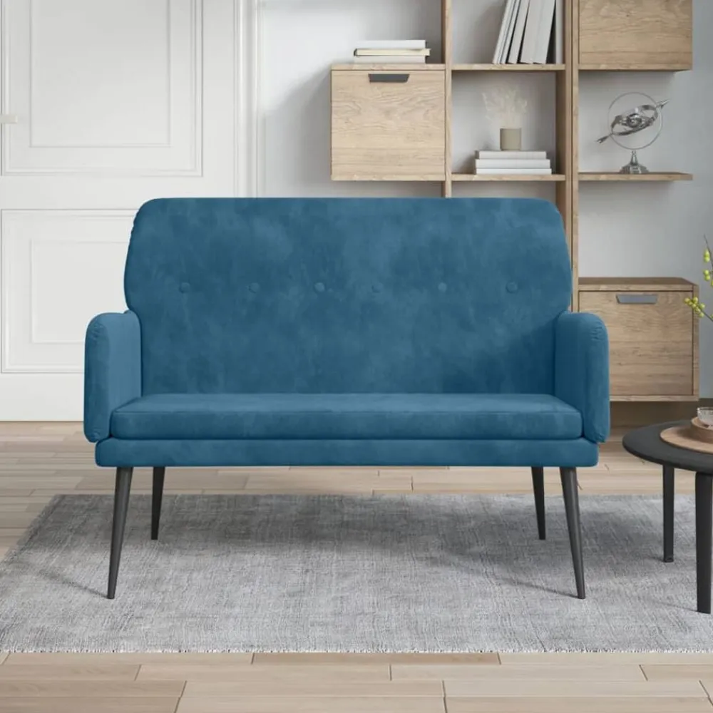 vidaXL Banco de terciopelo 108x79x79 cm Azul Hot