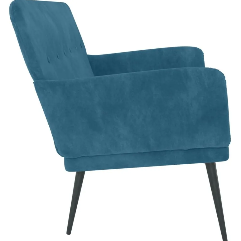 vidaXL Banco de terciopelo 108x79x79 cm Azul Hot