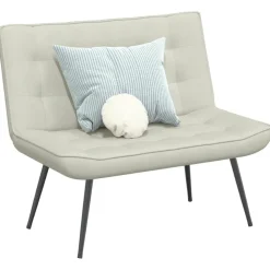 vidaXL Banco de terciopelo color 110x74x84 cm Crema Outlet