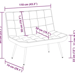 vidaXL Banco de terciopelo marrón 110x74x84 cm Marrón Clearance