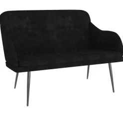 vidaXL Banco de terciopelo 110x76x80 cm Negro Clearance