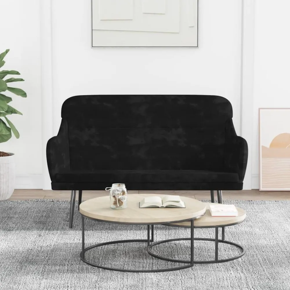 vidaXL Banco de terciopelo 110x76x80 cm Negro Clearance